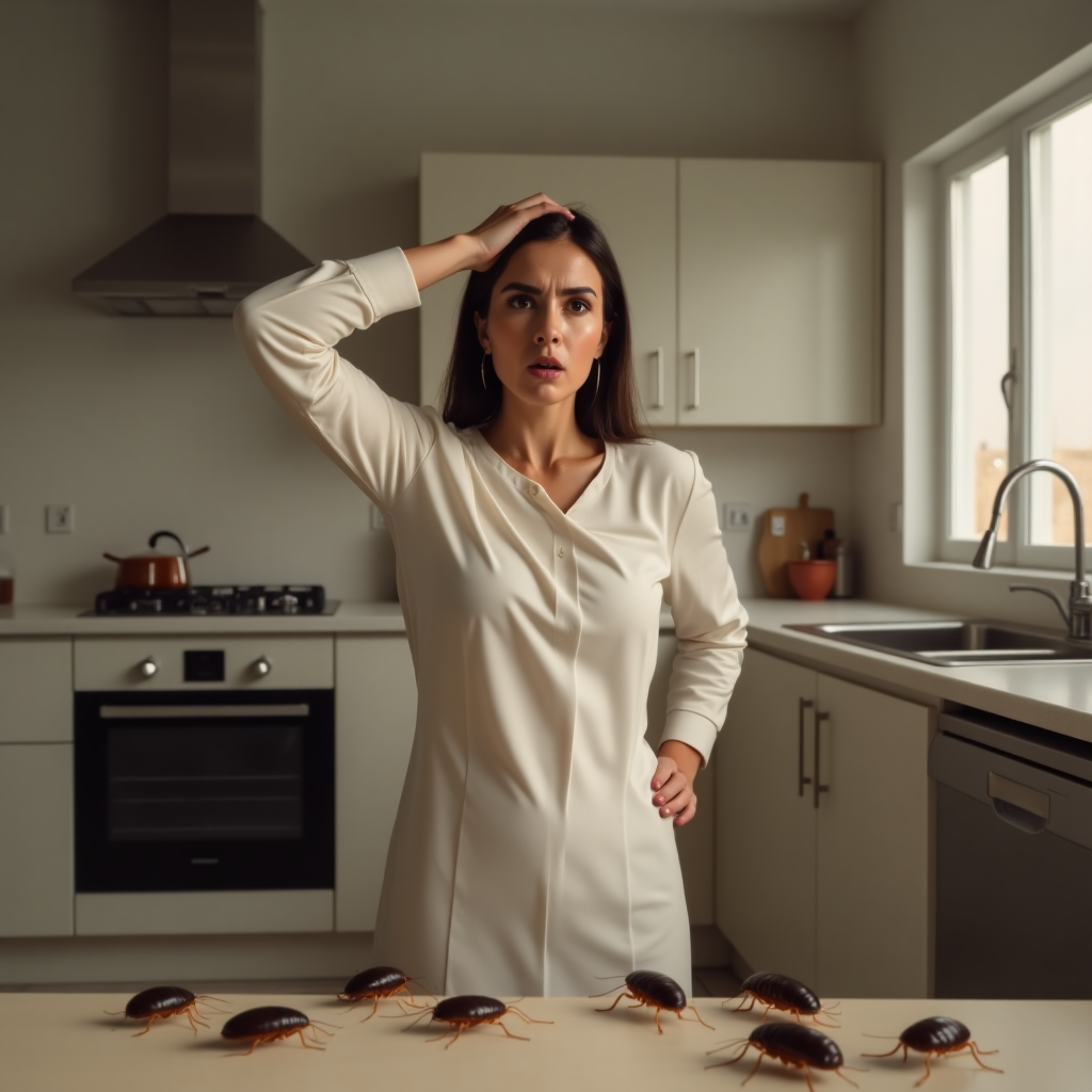 أنثى تتعرض لهجوم حشرات داخل المنزل – مثال لحاجة ضرورية إلى شركة رش حشرات محترفة بالكويت