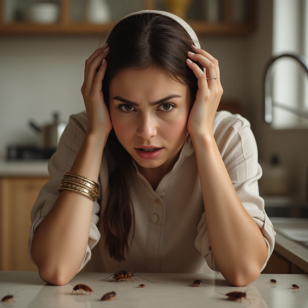 أنثى تتعرض لهجوم حشرات داخل المنزل – مثال لحاجة ضرورية إلى شركة رش حشرات محترفة بالكويت